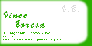 vince borcsa business card